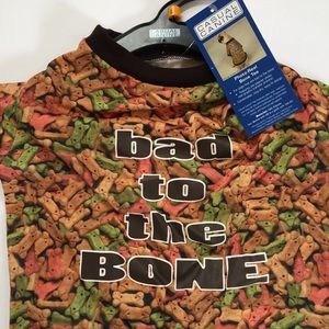 BAD TO THE BONE SIZE LARGE DOG TEE BROWN